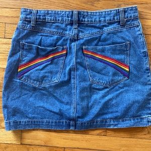 Denim rainbow pocket skirt